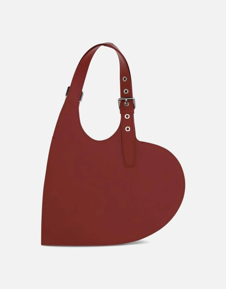 Heart Shaped Leather Shoulder Bag Women - Bordeaux