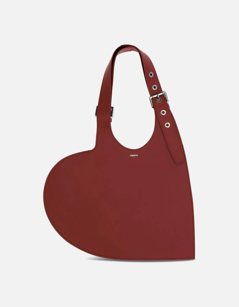 Heart Shaped Leather Shoulder Bag Women - Bordeaux