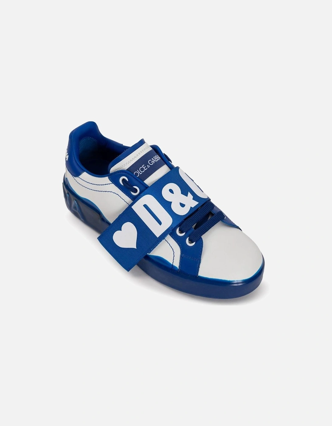 Low-Top Leather Sneakers with Logo Strap Women - White