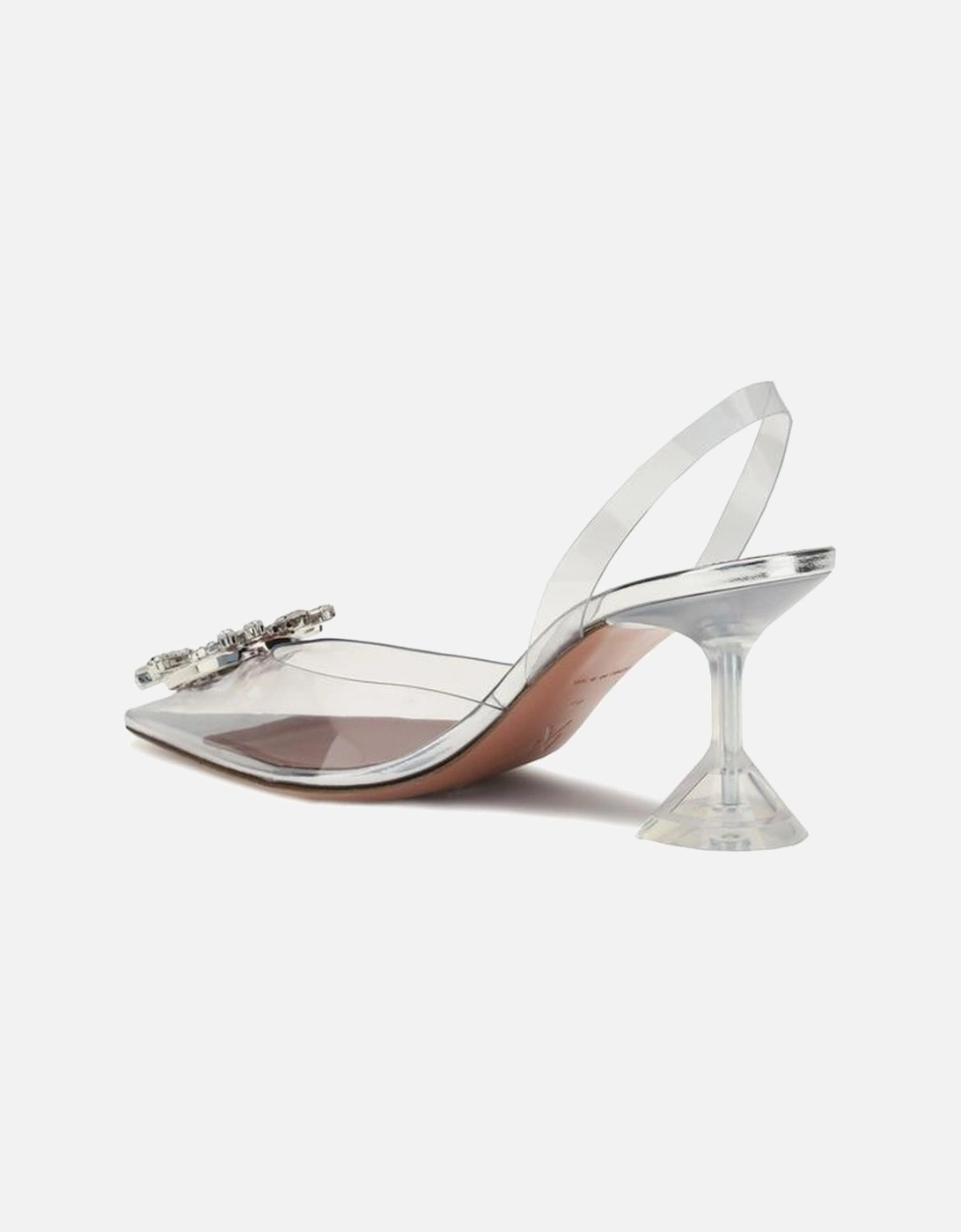 Transparent Embellished Slingback Glass Pumps Women - Silver