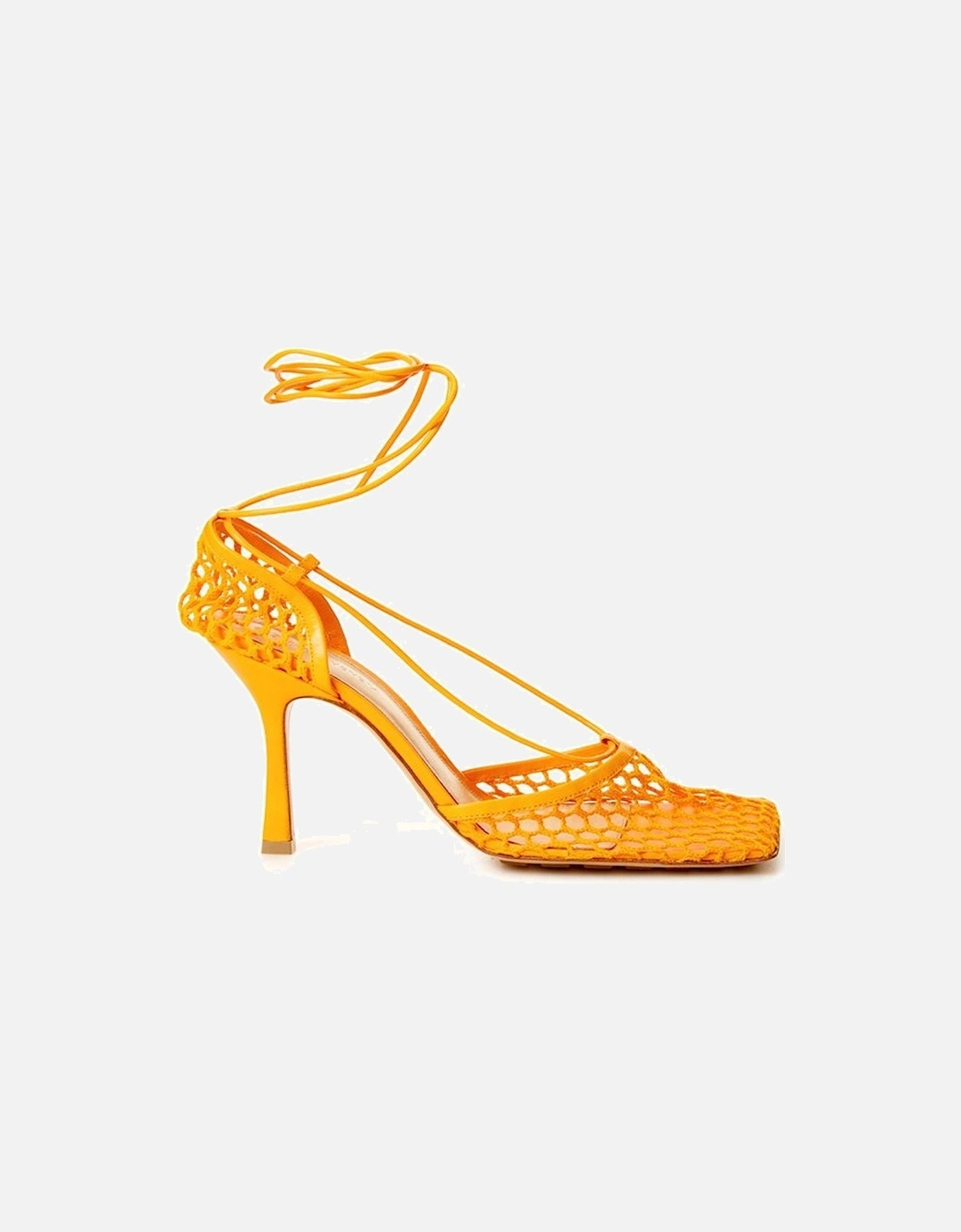 Mesh Stretch Square Toe Stiletto Pumps Women - Orange, 6 of 5