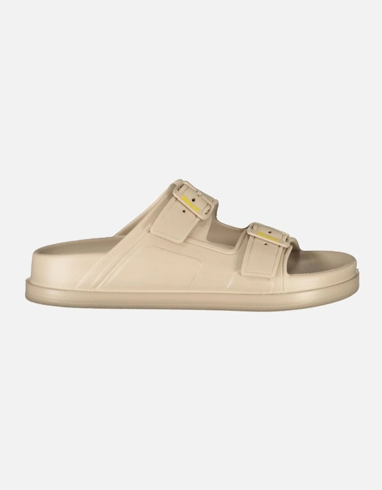 Slip-On Sandals with Adjustable Buckles and Print Women - Beige