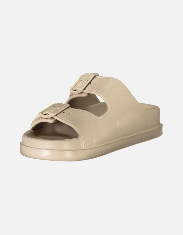 Slip-On Sandals with Adjustable Buckles and Print Women - Beige