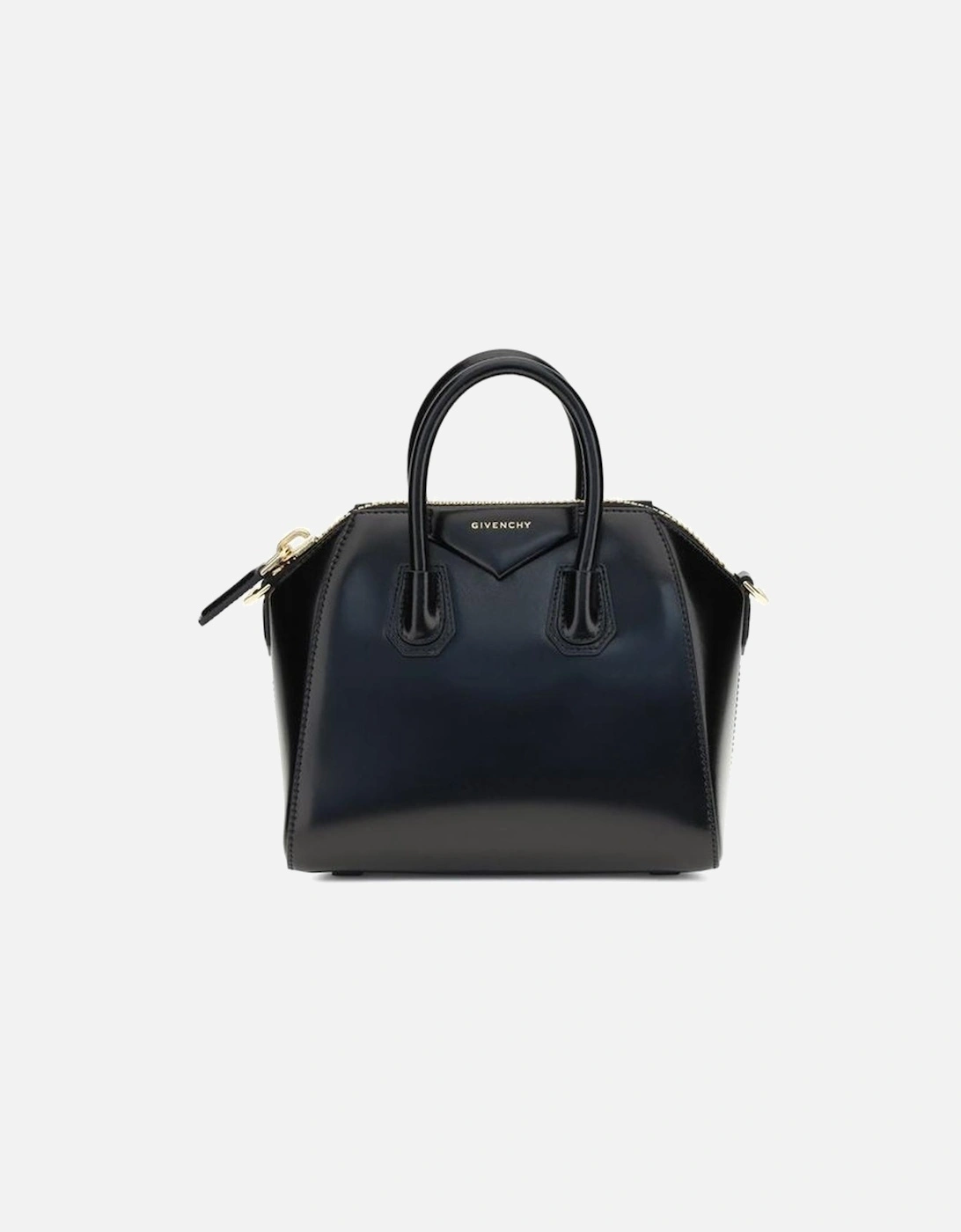 Antigona Glossy Leather Handbag with Geometric Pattern Women - Black, 5 of 4