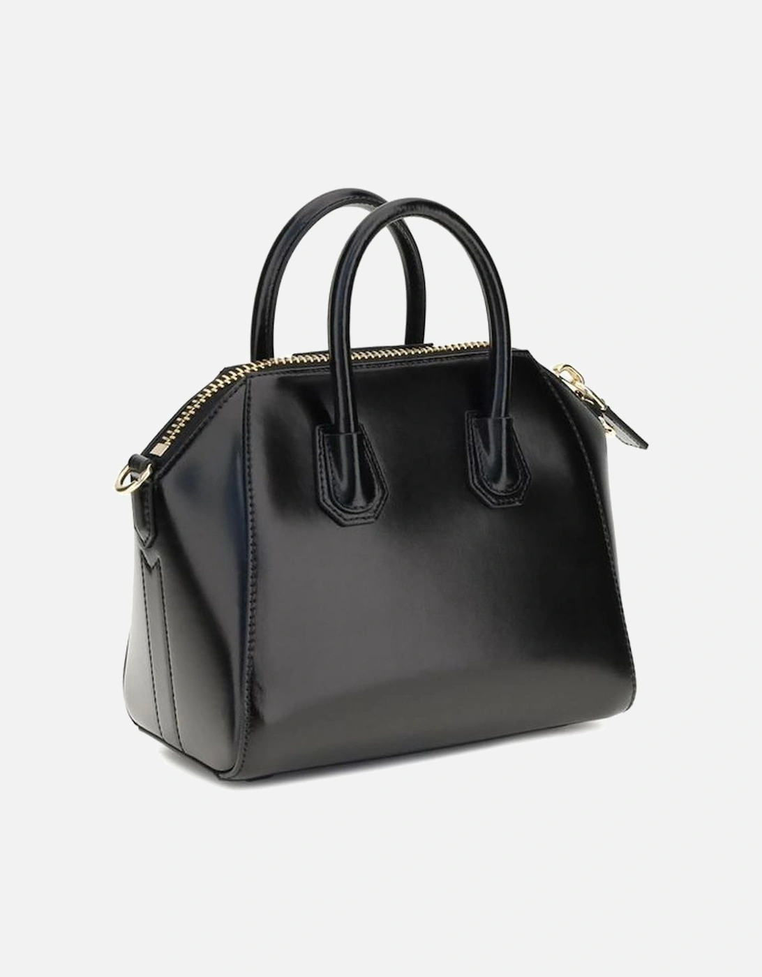 Antigona Glossy Leather Handbag with Geometric Pattern Women - Black