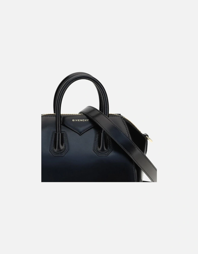 Antigona Glossy Leather Handbag with Geometric Pattern Women - Black