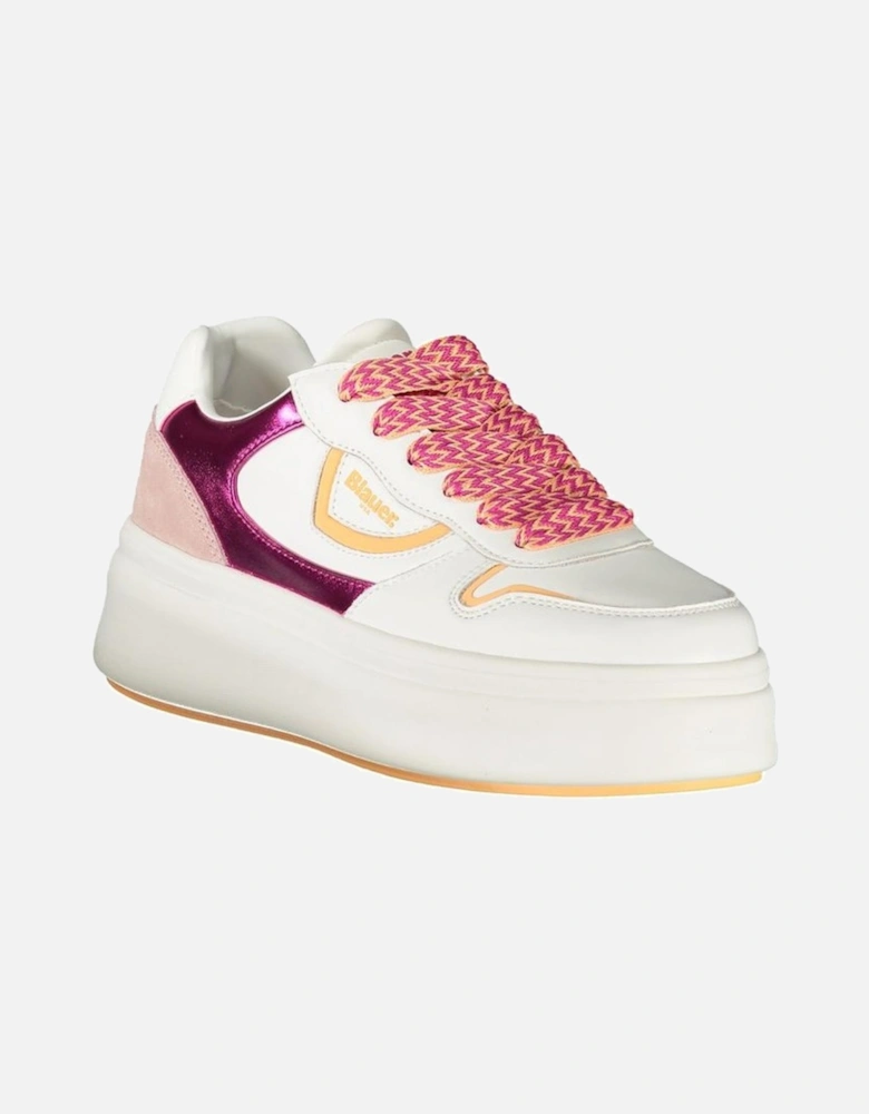 Vibrant Sports Shoes with Contrasting Laces Women - White Sneakers