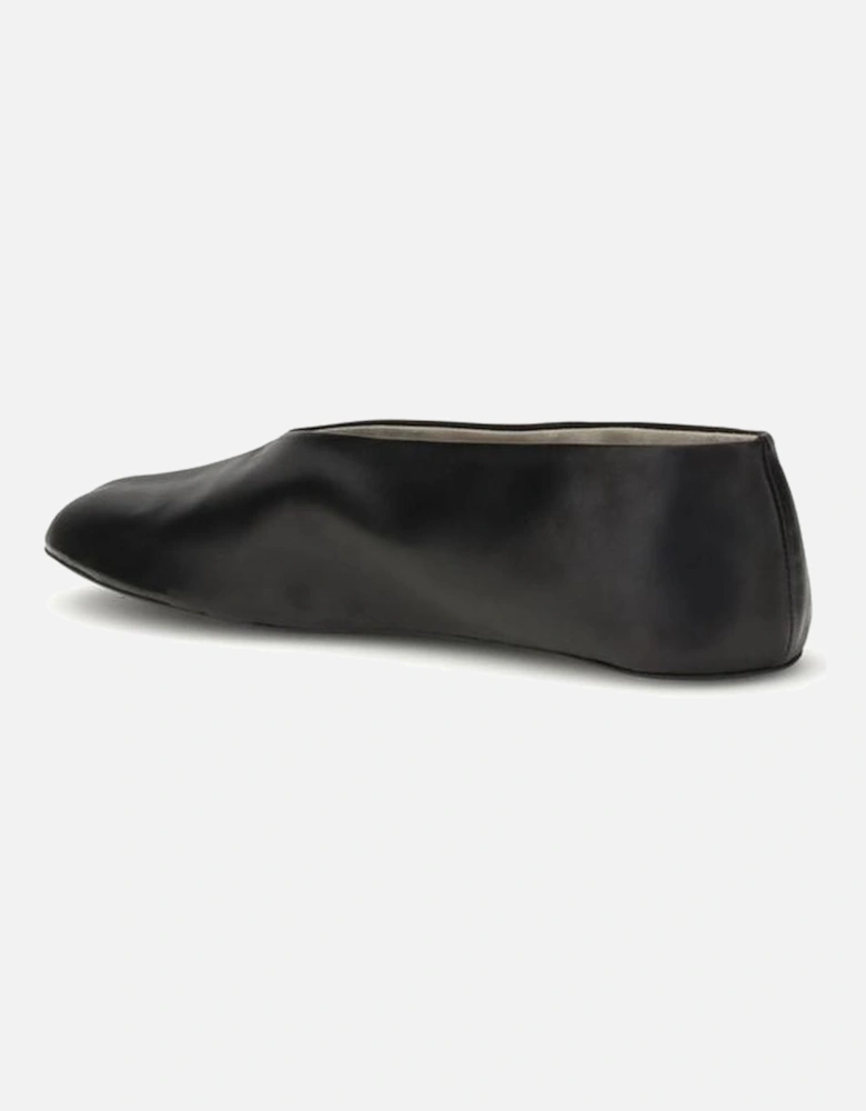 Tapered Toe Nappa Leather Ballerinas Women - Black Shoes
