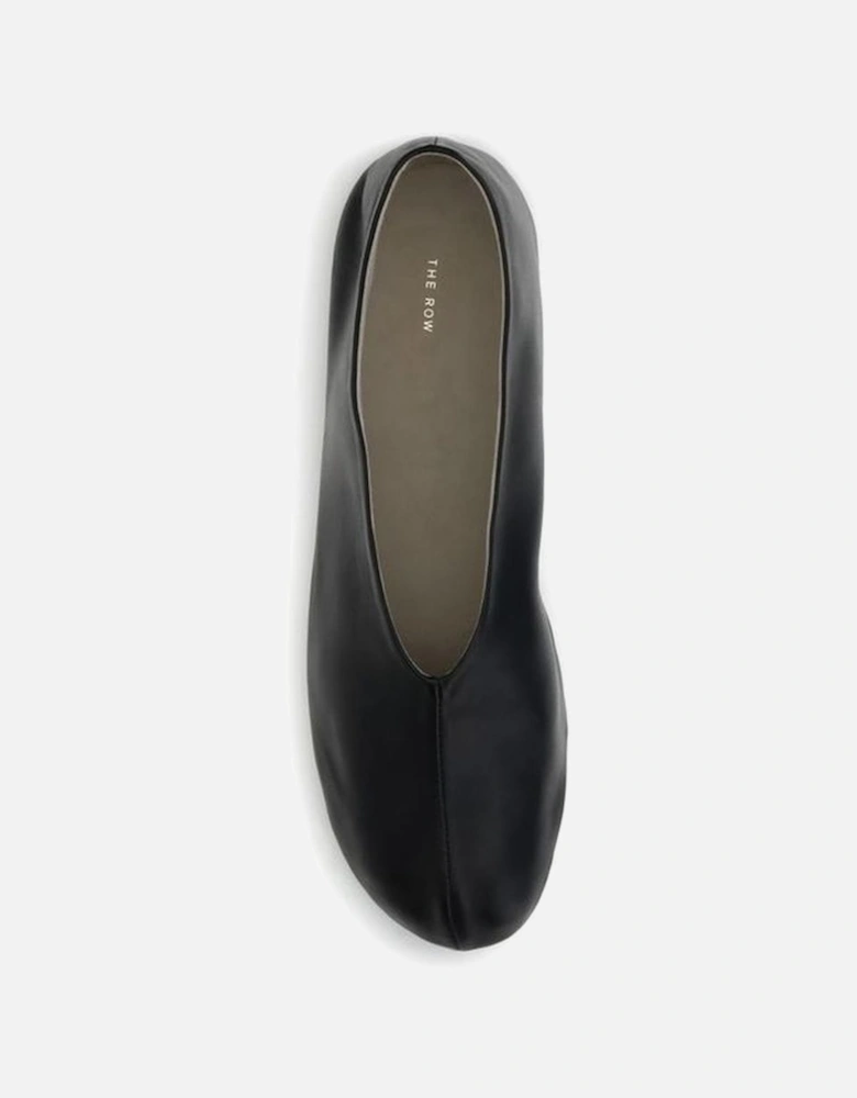 Tapered Toe Nappa Leather Ballerinas Women - Black Shoes