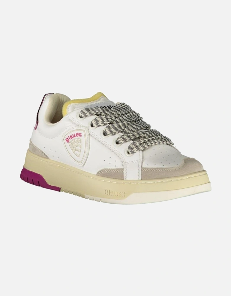 Sporty Sneakers with Removable Insole and Bold Logo Women - White
