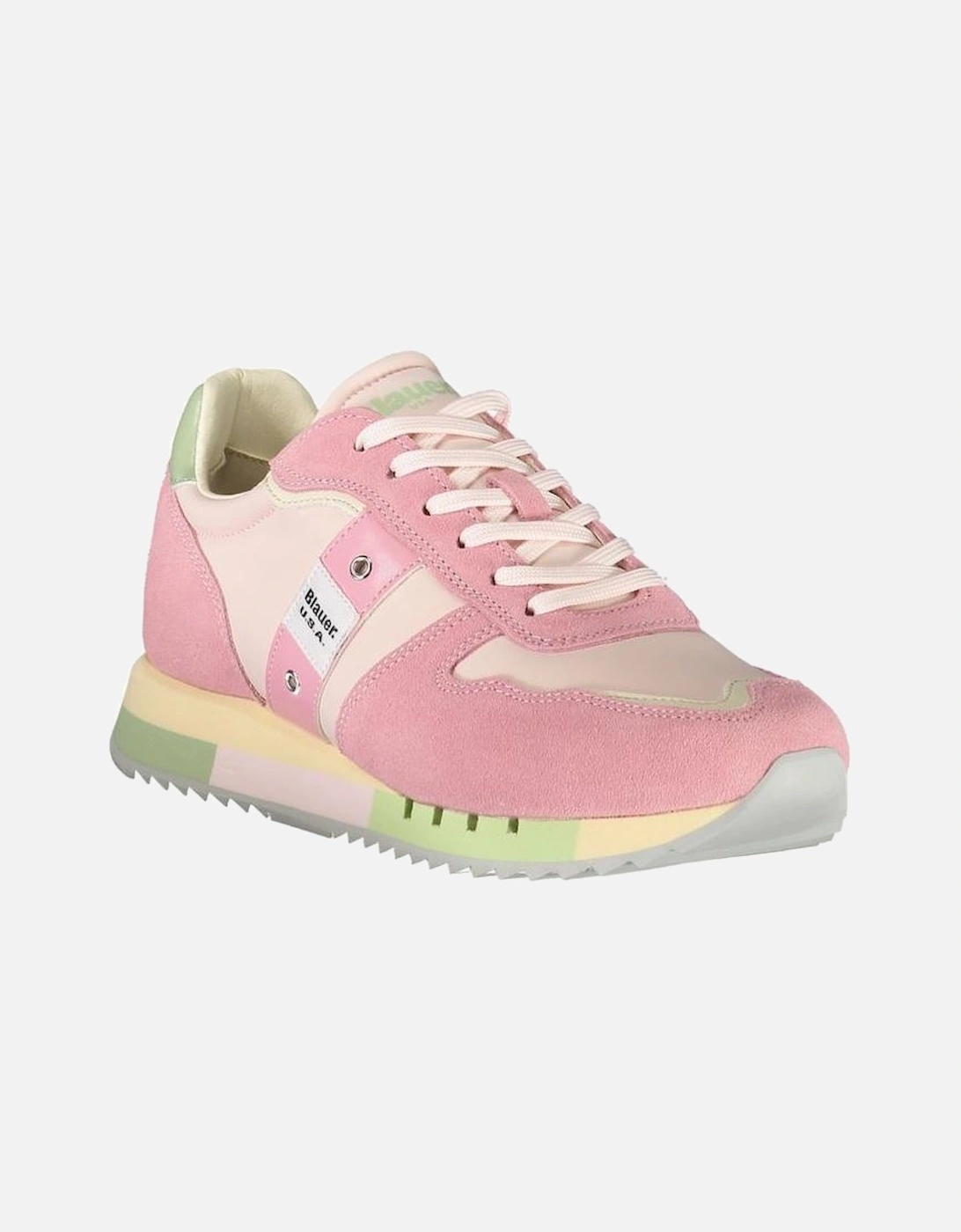 Laced Sport Shoes with Contrasting Details Women - Pink Sneakers