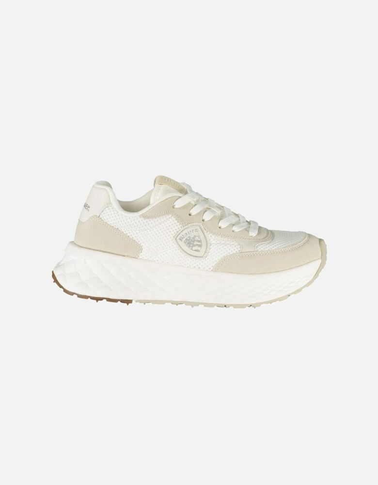 Sporty White Sneakers with Contrasting Details Women