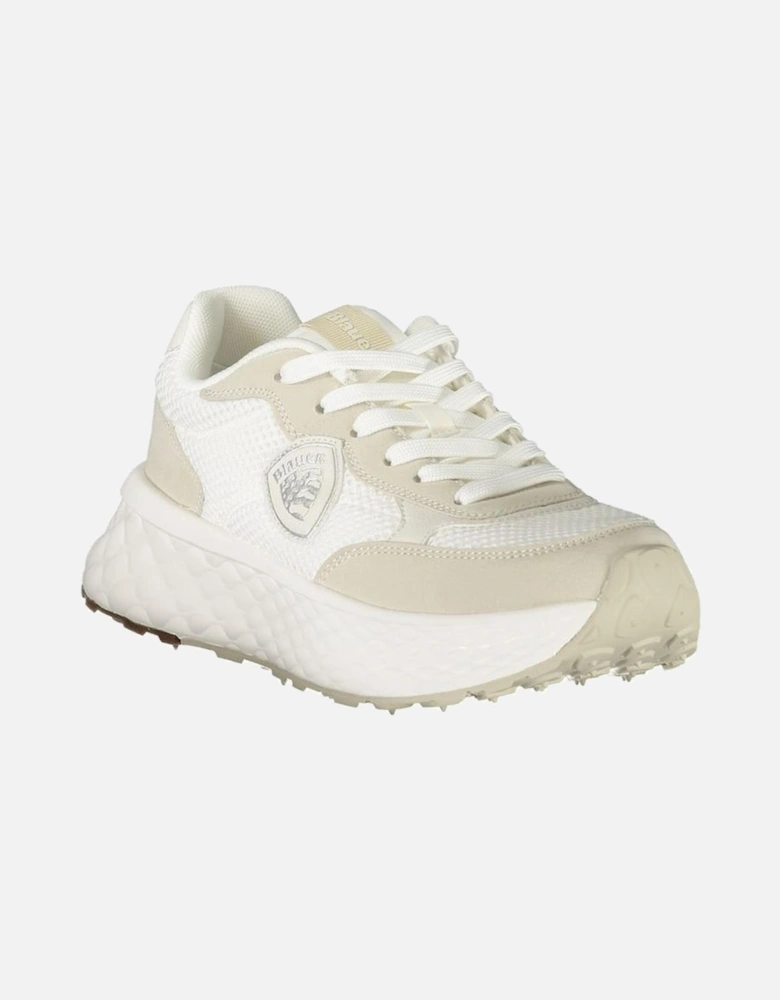 Sporty White Sneakers with Contrasting Details Women