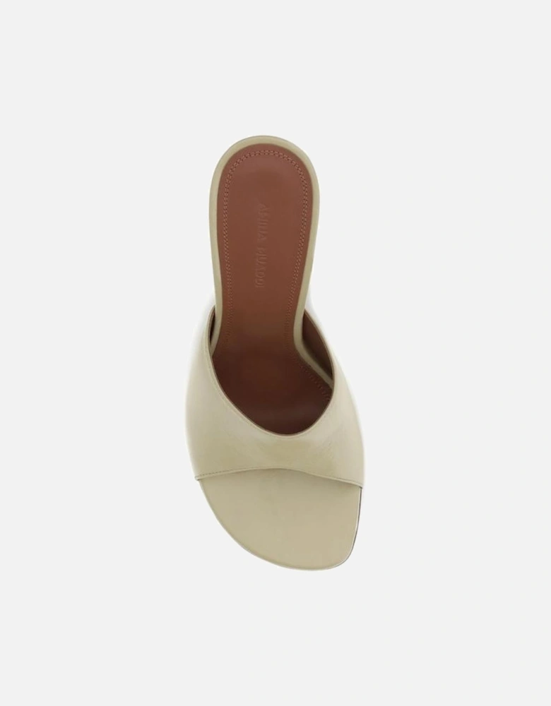 Geometric Heel Sculptural Open Toe Sandals Women - Cream