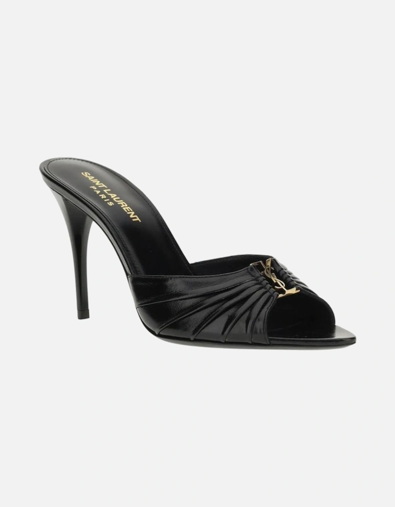 Soft Lambskin Babylone Sandals with YSL Detail Women - Black