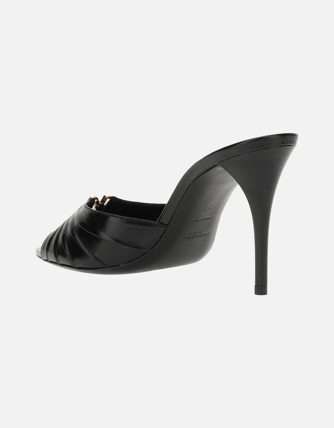 Soft Lambskin Babylone Sandals with YSL Detail Women - Black