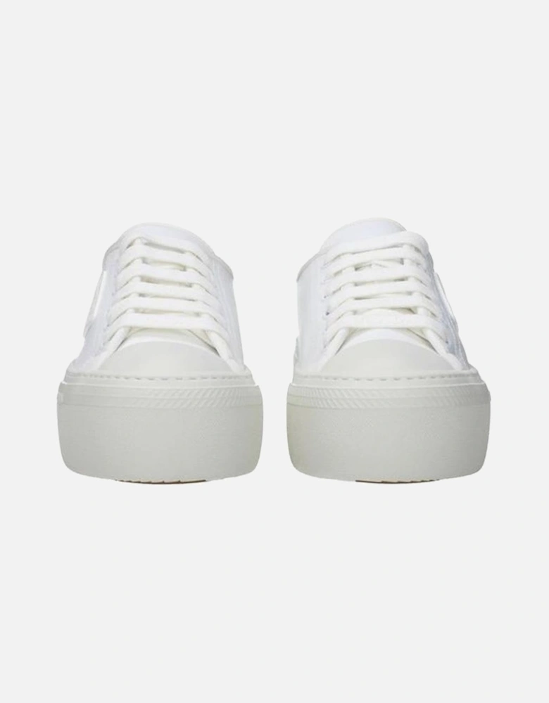 Leather Insole Lace-Up Sneakers with Logo Detailing Women - White
