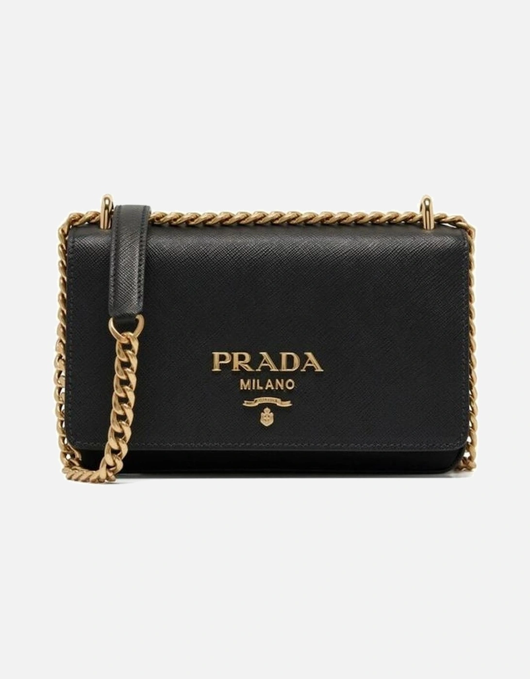 Leather Flap Top Nylon Shoulder Bag Women - Black, 4 of 3
