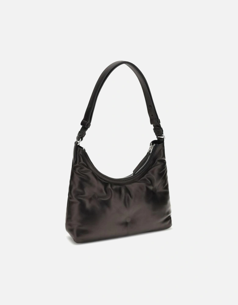 Quilted Nappa Leather Hobo Shoulder Bag Women - Black