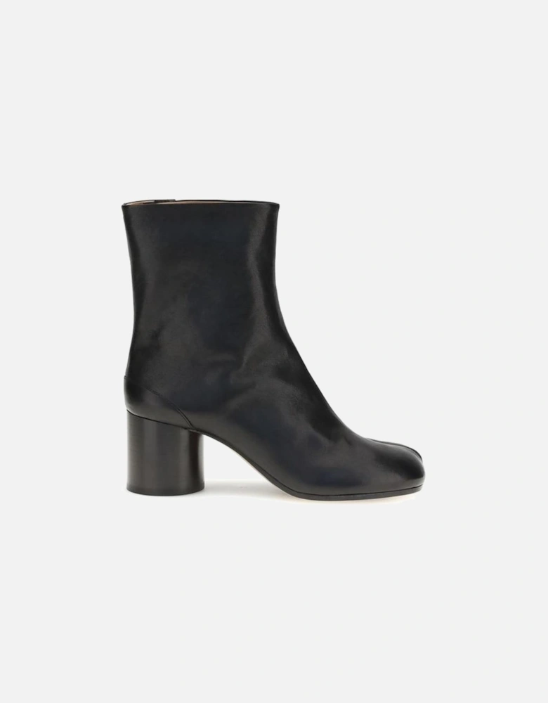 Leather Tabi Ankle Boots with Split Toe Women - Black
