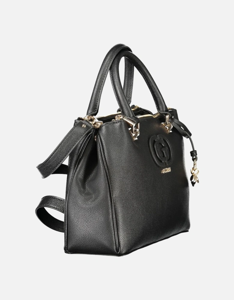 Chic Polyethylene Handbag with Versatile Straps Women - Black