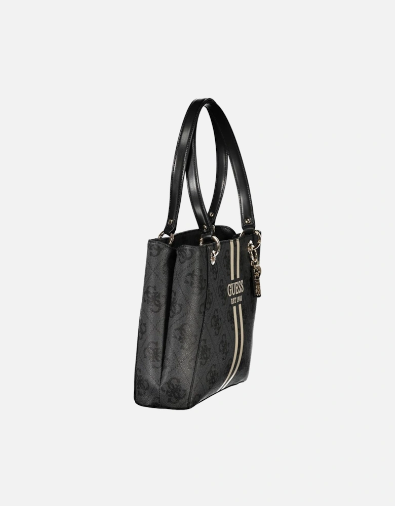 Dual Compartment Shoulder Bag with Zip Closure Women - Black Handbags
