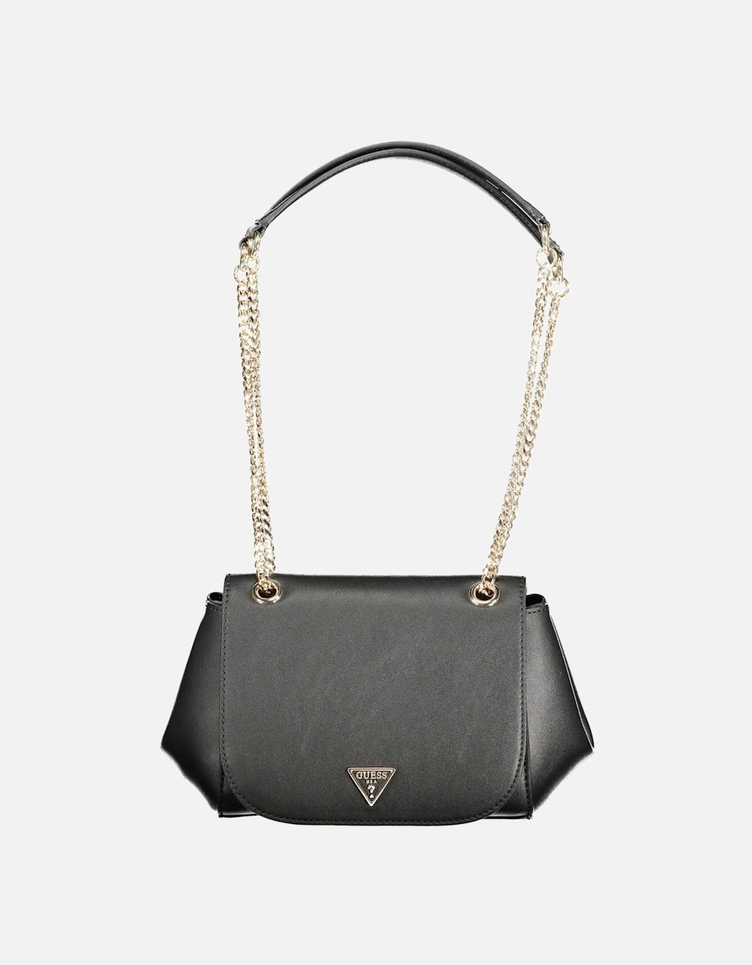 Chain Handle Polyethylene Handbag with Dual Compartments Women - Black, 4 of 3