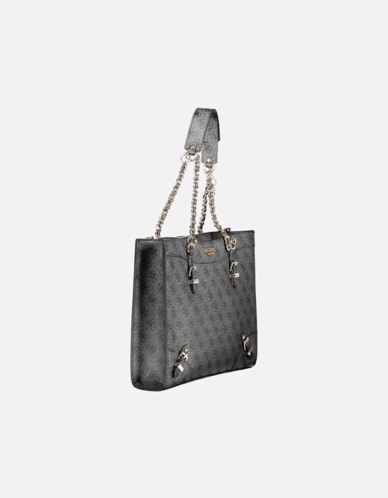 Black Shoulder Bag with Chain Handles Women Handbags