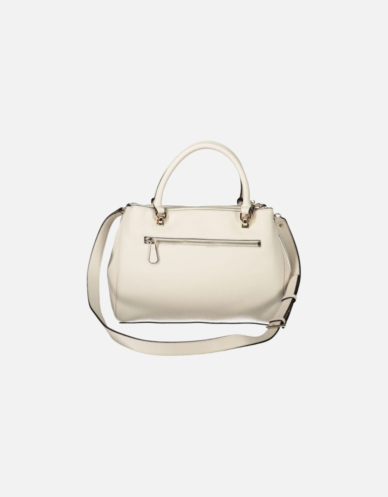 Handcrafted Polyethylene Calebra Bag with Twin Handles Women - White