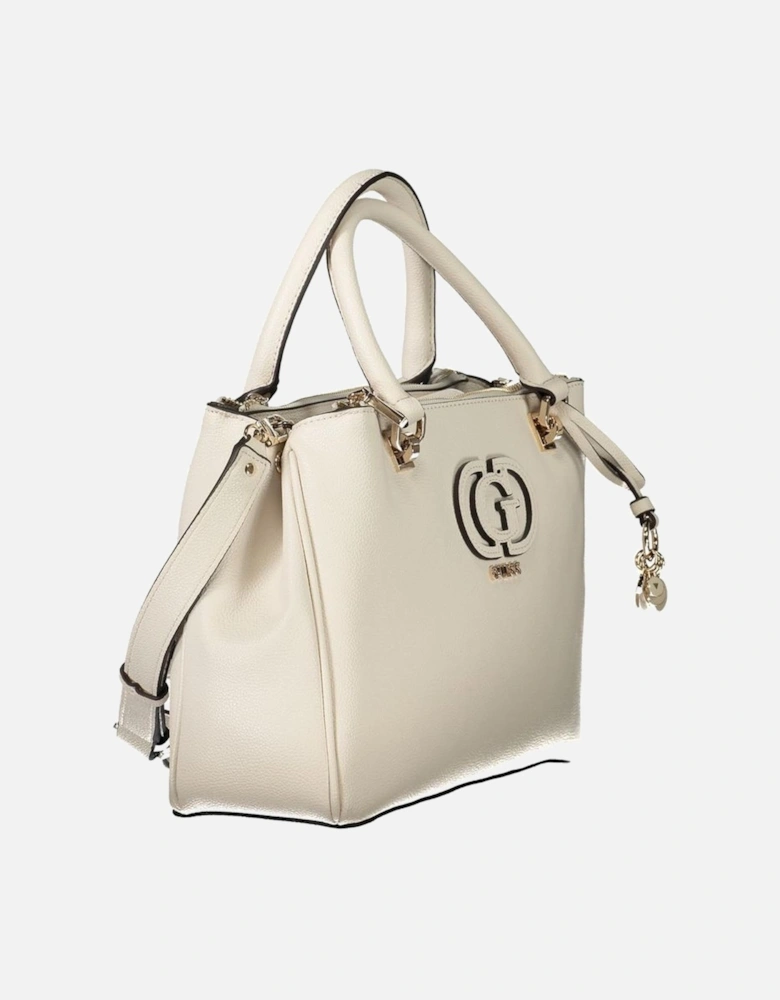 Handcrafted Polyethylene Calebra Bag with Twin Handles Women - White