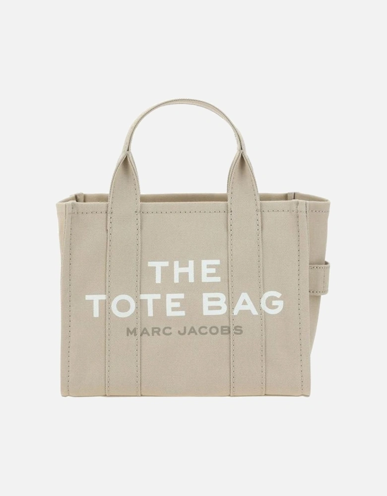Cotton Small Tote Handbag with Adjustable Strap Women - Beige