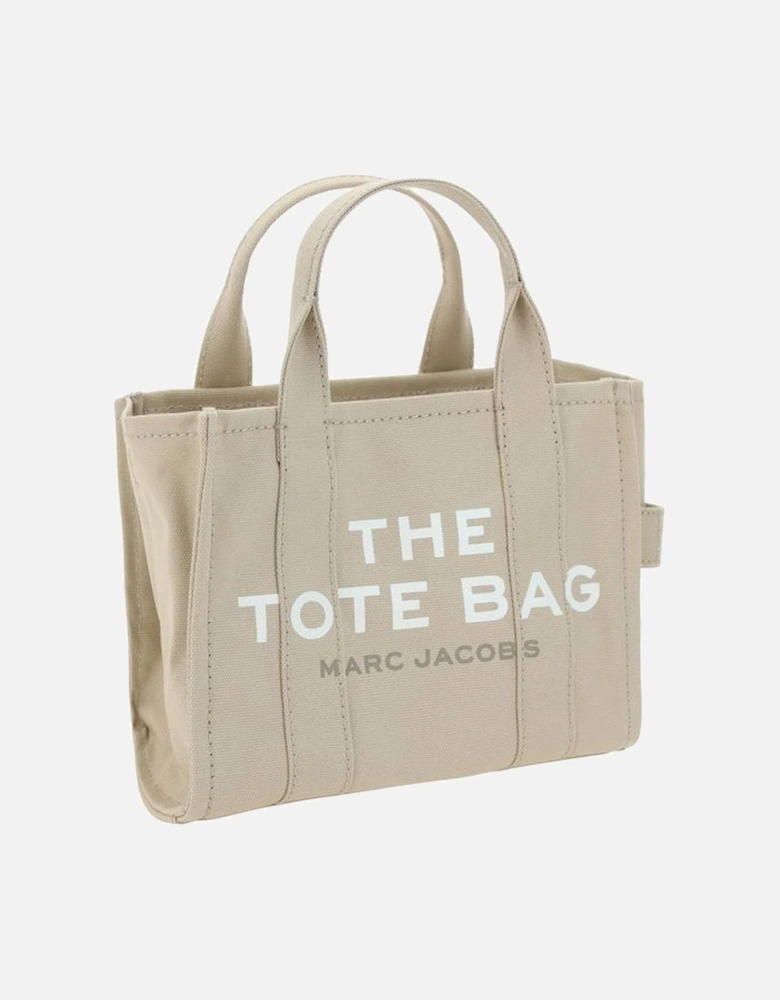 Cotton Small Tote Handbag with Adjustable Strap Women - Beige