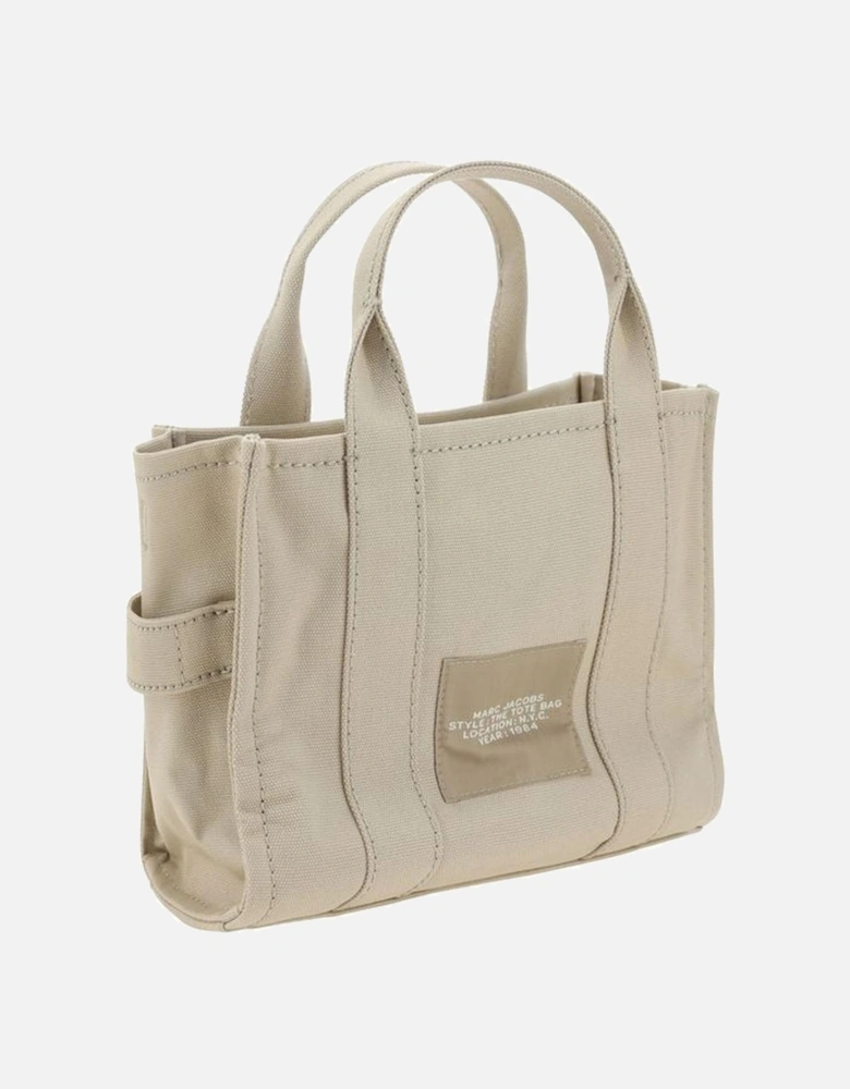 Cotton Small Tote Handbag with Adjustable Strap Women - Beige
