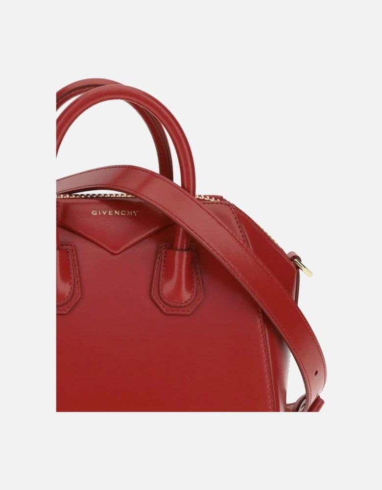 Antigona Leather Mini Handbag with Monogram Women - Red