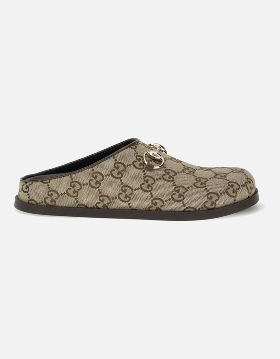 GG Fabric Leather Trim Mules with Horsebit Women - Beige Sandals, 5 of 4
