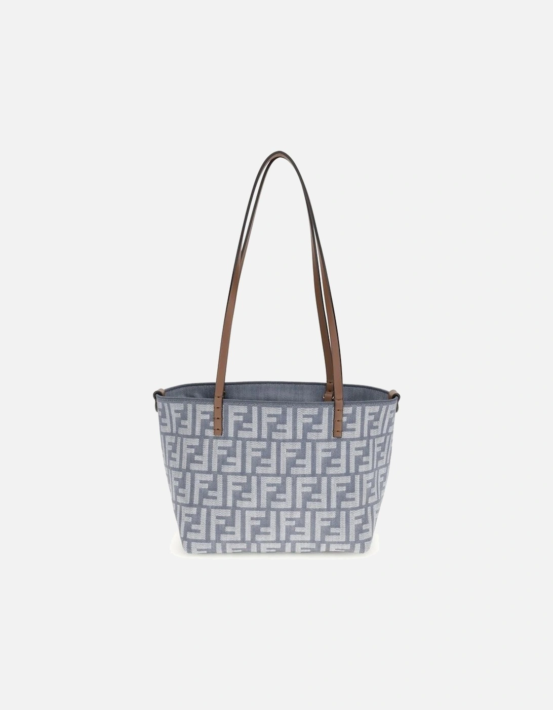 Small Reversible Denim Tote Bag with FF Embroidery Women - Blue, 6 of 5