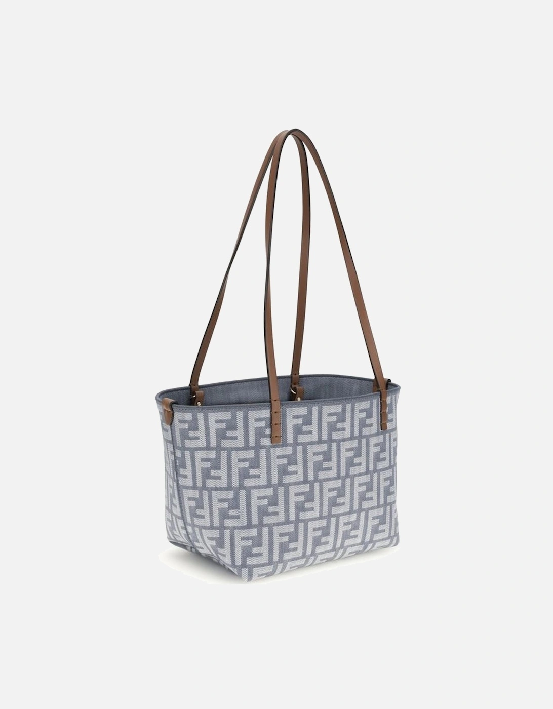 Small Reversible Denim Tote Bag with FF Embroidery Women - Blue