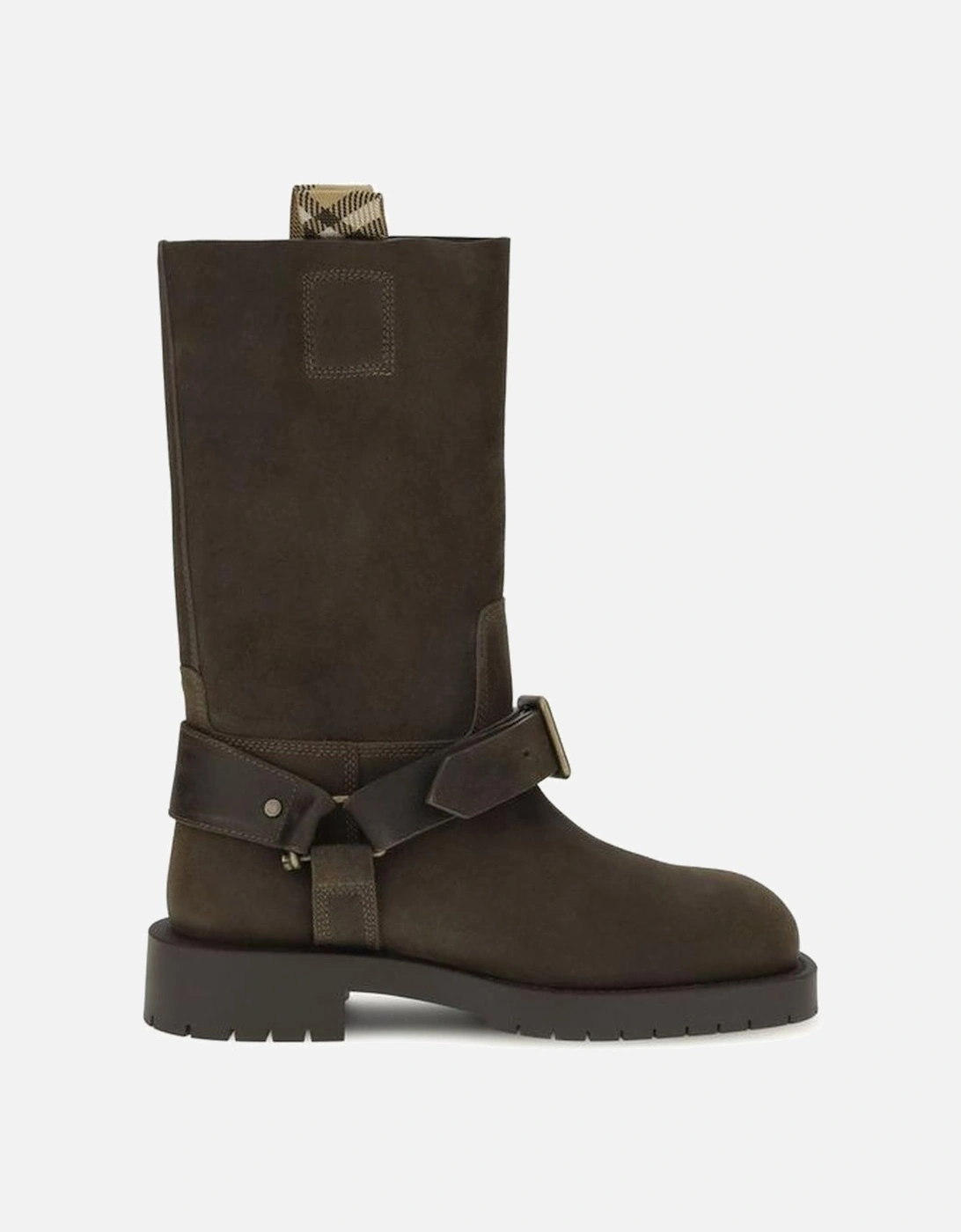Suede Saddle Ankle Boots with Buckled Strap Women - Brown, 4 of 3