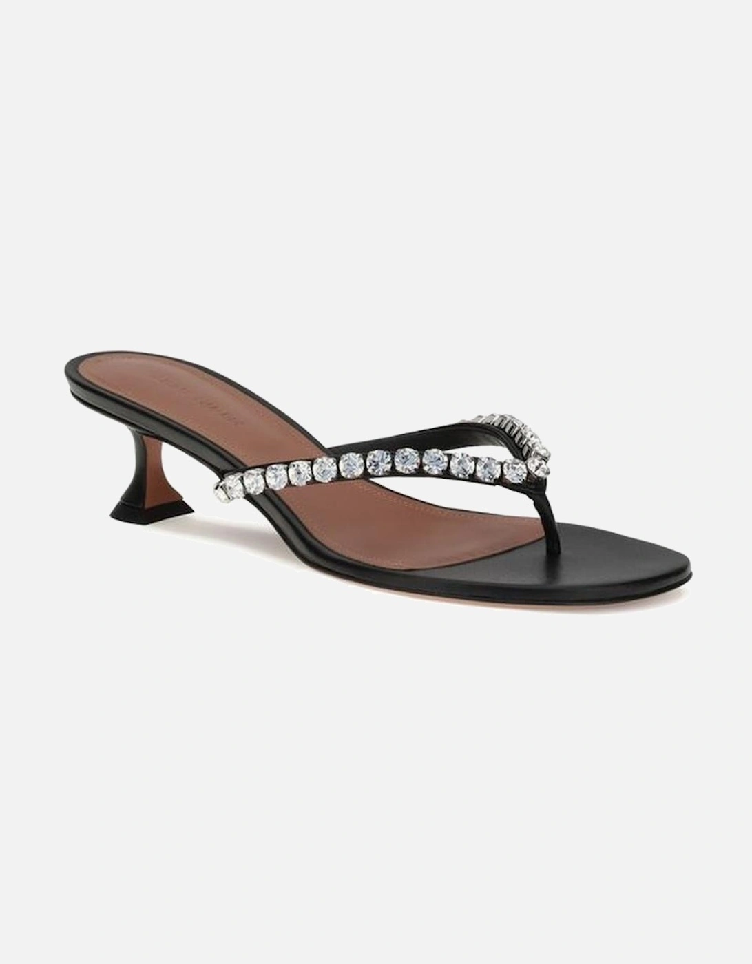 Rhinestone Embellished Kitten Heel Gigi Sandals Women - Black