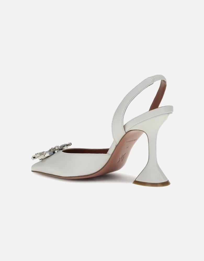 Elegant Begum Slingback Pumps with Jewel Embellishment Women - White