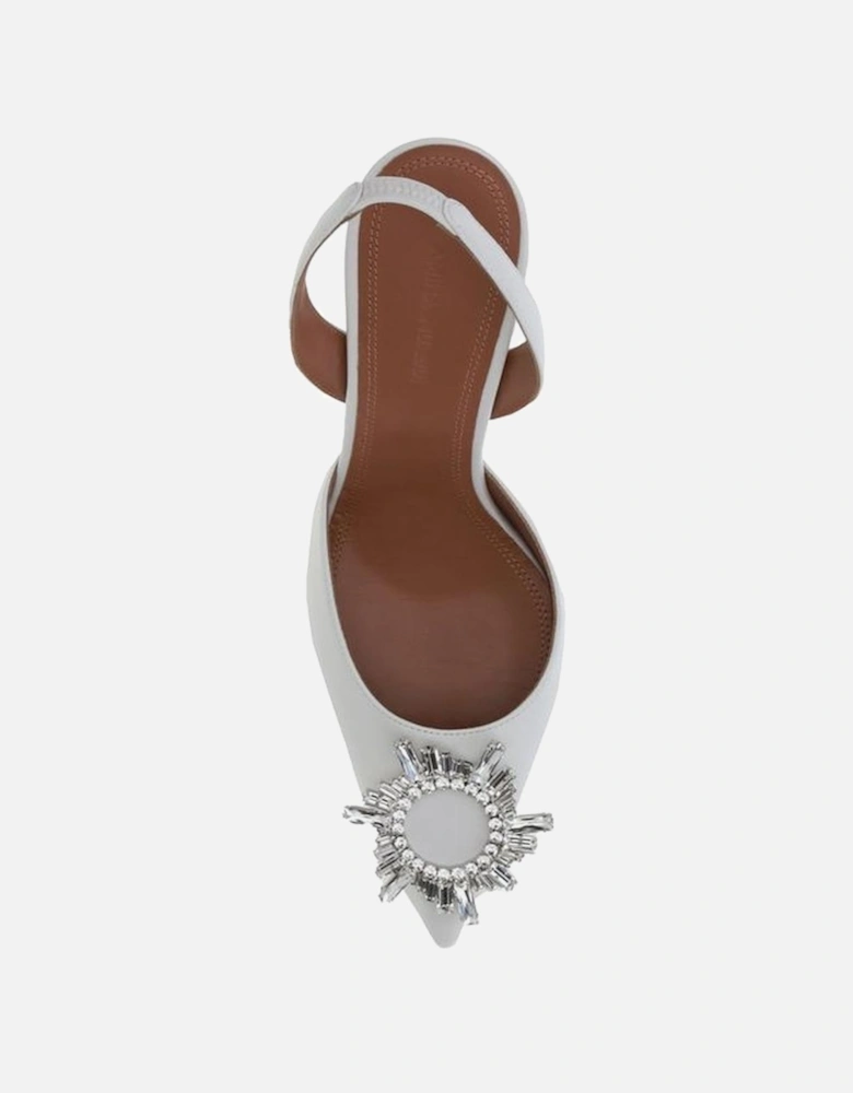 Elegant Begum Slingback Pumps with Jewel Embellishment Women - White
