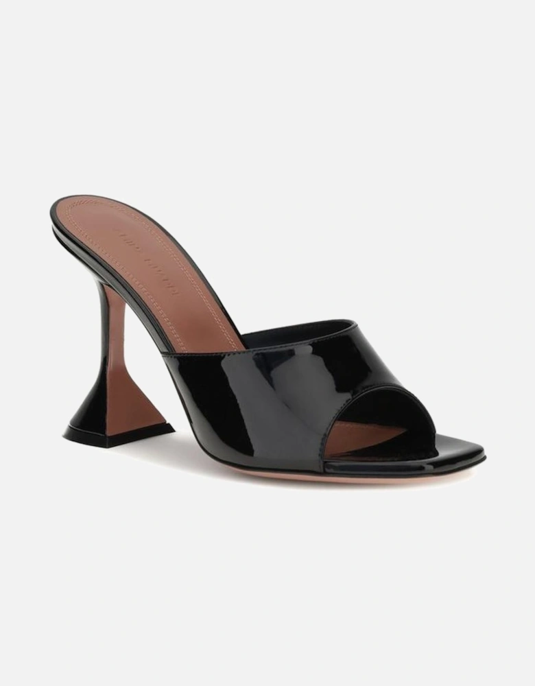 Patent-Leather Lupita Sandals with Geometric Heel Women - Black