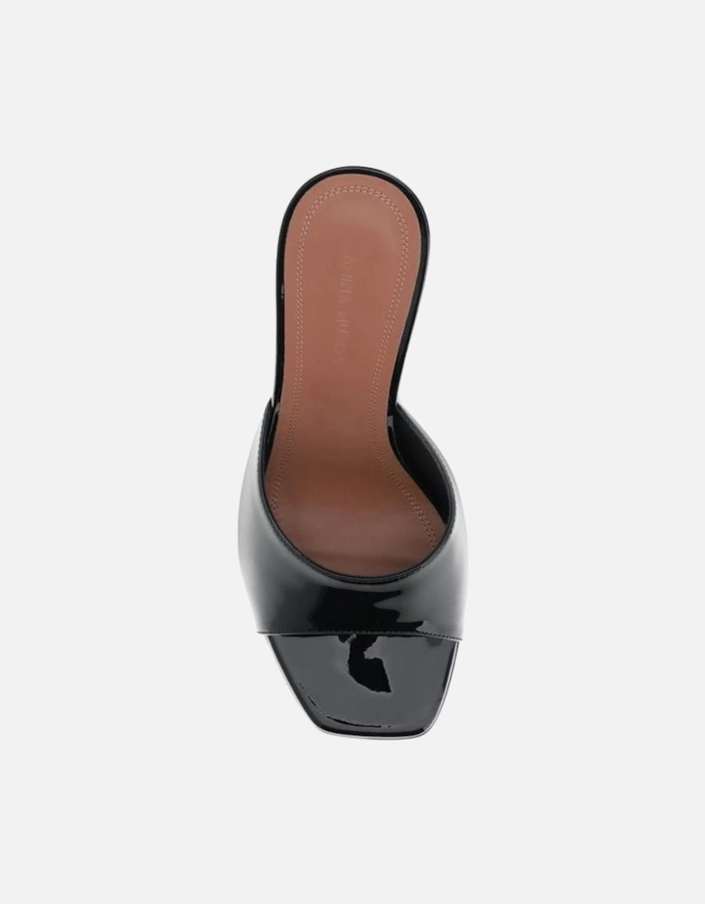 Patent-Leather Lupita Sandals with Geometric Heel Women - Black