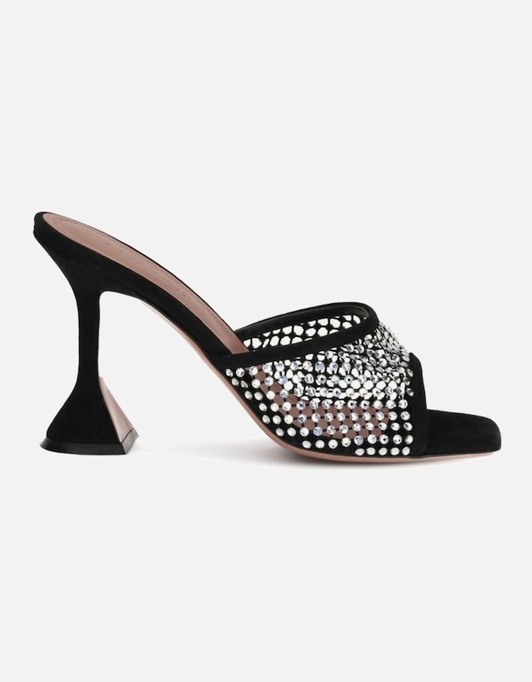 Lupita Crystal Embellished Suede Mesh Sandals Women - Black, 5 of 4