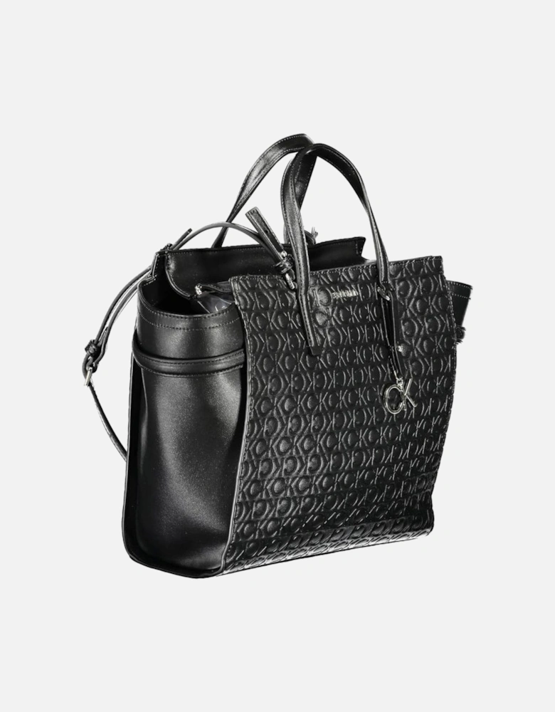 2 Handle Bag with Adjustable Strap Women - Black Handbags