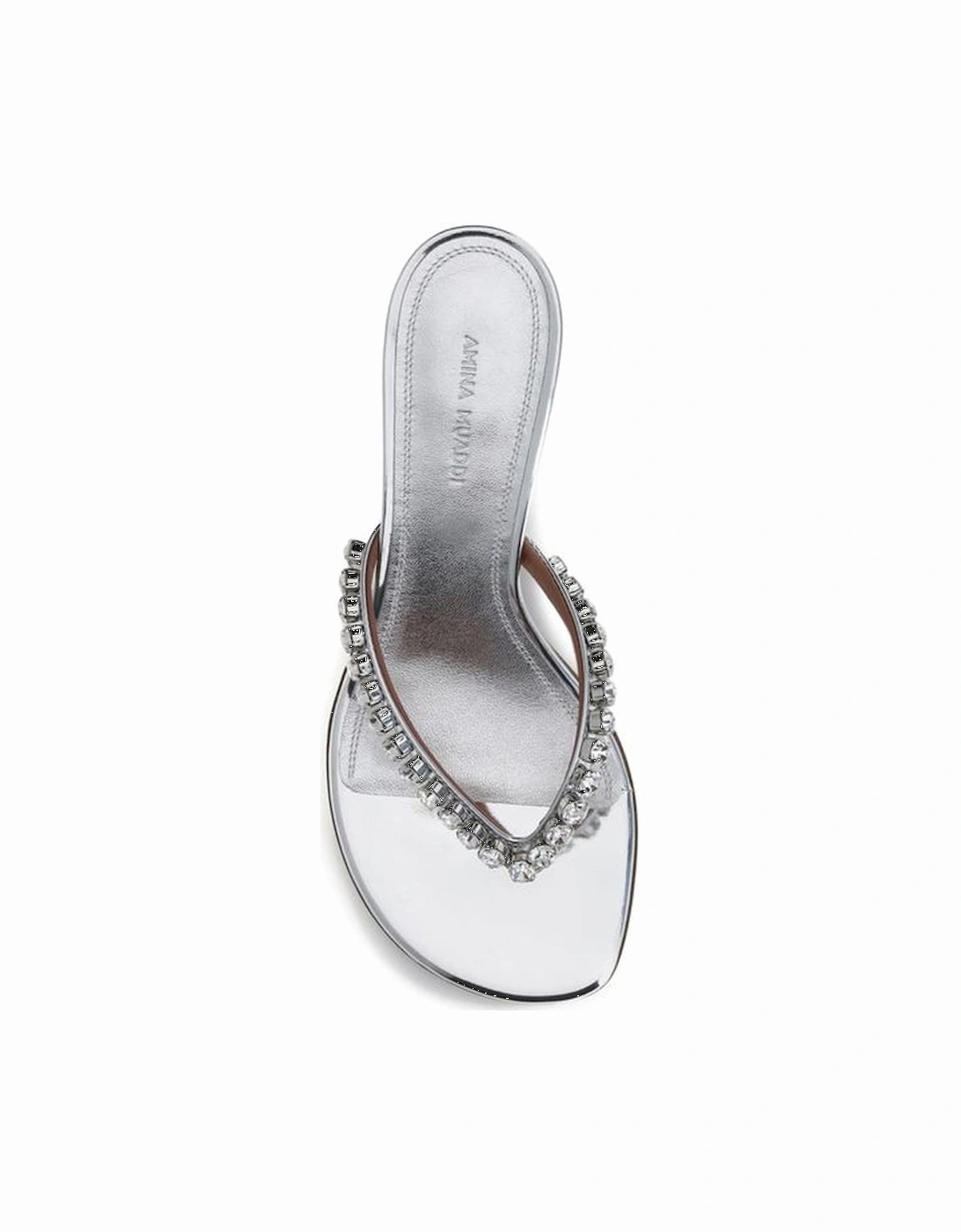 Rhinestone Embellished Kitten Heel Sandals Women - Silver