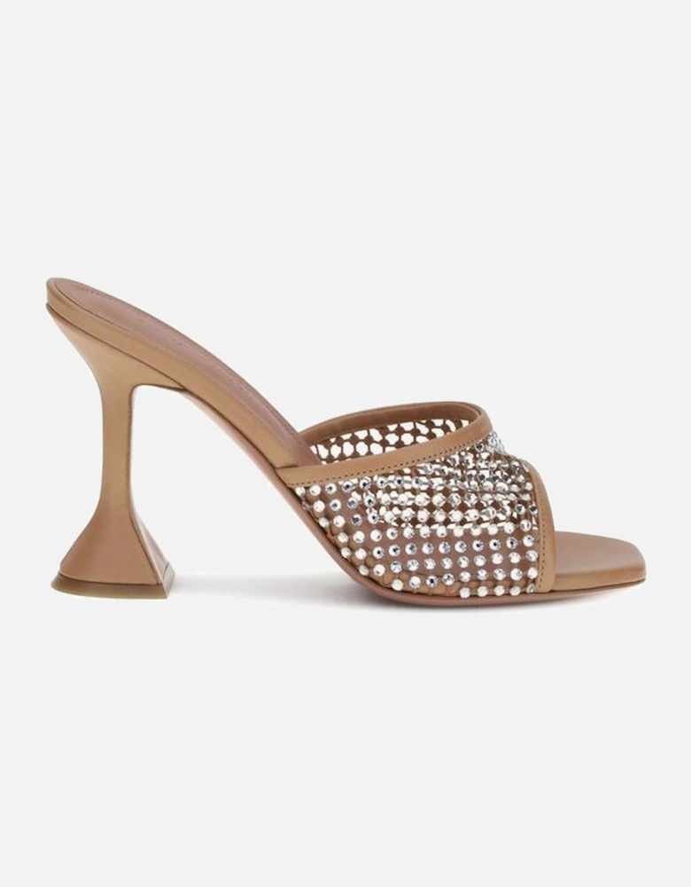 Lupita Crystal Embellished Suede Sandals Women - Beige