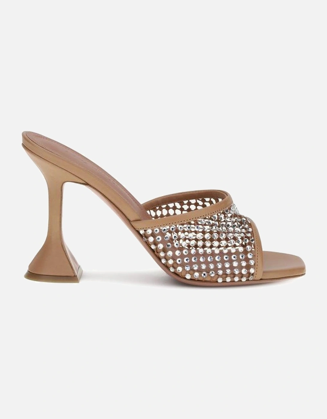 Amina Muaddi Women's Cream Lupita Crystal Embellished Suede Sandals - Beige - : Size 7