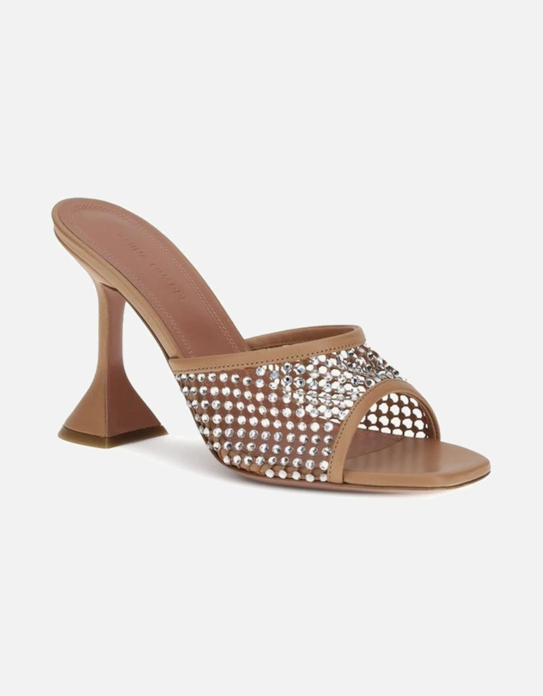 Lupita Crystal Embellished Suede Sandals Women - Beige