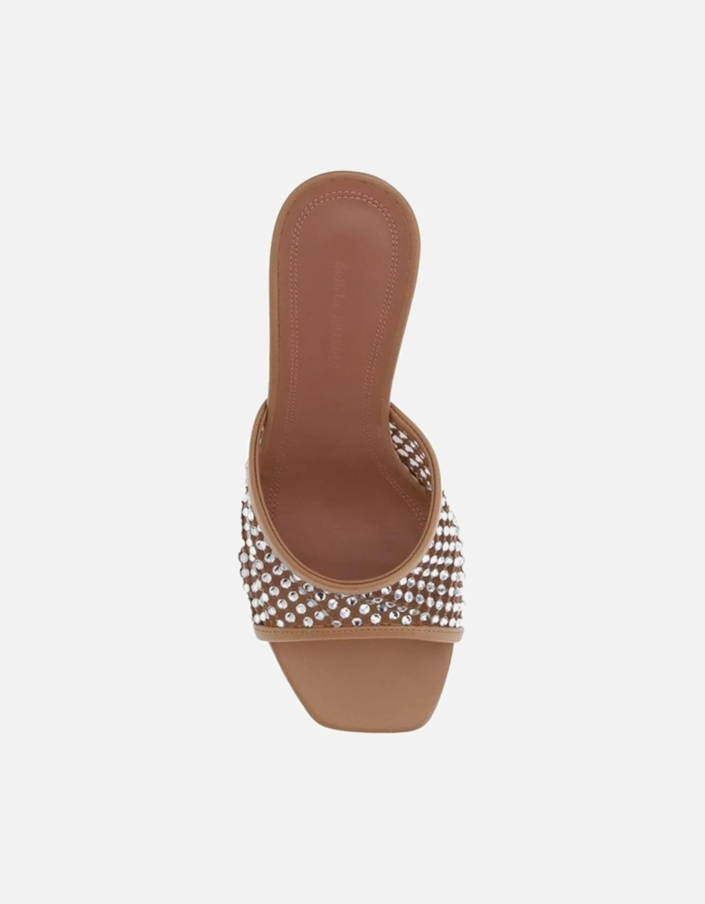 Lupita Crystal Embellished Suede Sandals Women - Beige